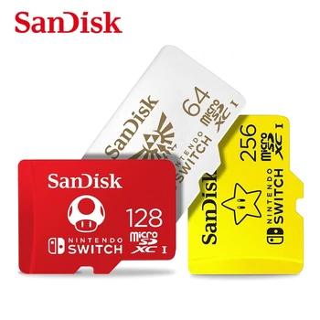 100% оригинальные карты памяти SanDisk Нового стиля 128 ГБ 64 ГБ 256 ГБ SDXC UHS-I для Nintendo Switch TF Card с адаптером 1