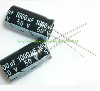 100шт 1000 мкФ 50V 105C 50V 1000 мкФ Радиальный электролитический конденсатор 13x25 мм