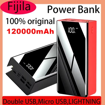 120000Mah Power Bank Volledige Spiegel Screen Draagbare Snelle Oplader Powerbank Externe Batterij Poverbank Voor  Mi Iphon 1