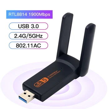 1900 Мбит/с Двухдиапазонный 2,4 G 5G Платный драйвер Беспроводной USB Wifi 5 Адаптер USB Сетевая карта 1200 Мбит/с WiFi Ключ USB LAN Ethernet