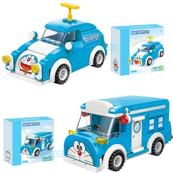 2022 НОВЫЙ Автомобиль Серии Doraemon, Автобус, Строительные Блоки, Рождественские подарки, Развивающие Игрушки, Подарки на День Рождения для детей 1