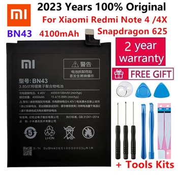 2023 года 100% Оригинальный Настоящий Аккумулятор 4100 мАч BN43 Для Xiaomi Redmi Note 4X Note 4 global Snapdragon 625 Для Телефонов Bateria