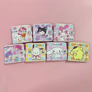 2023 Новый Кошелек Sanrio Kawaii Мультяшная Сетка Серии Hello Kitty My Melody Kuromi Pu Повседневный Детский Кошелек Подарок Для Девочки Студенческий Подарок