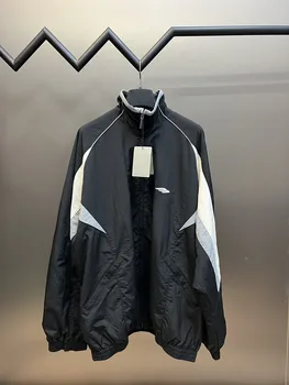 23FW Осенняя новинка от Кутюр Черно-белые панели с диагональю M, мужская куртка с вышивкой, спортивное пальто