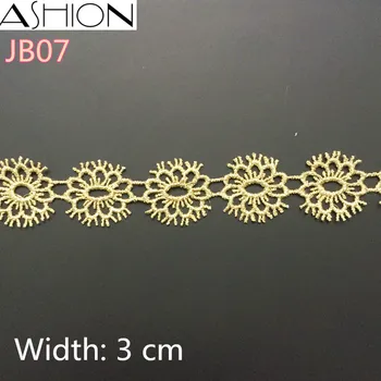 3 Ярда 3 см Красивая Сетчатая золотая Кружевная Ткань С Неэластичной Вышивкой Швейные Принадлежности DIY Лента JB07