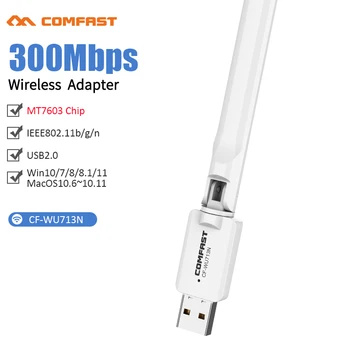 300 Мбит/с MT7603U Беспроводная Сетевая карта Mini USB WiFi Адаптер LAN Wi-Fi Приемник Dongle Антенна 802.11 b/g/n для ПК Windows8 10 11 1