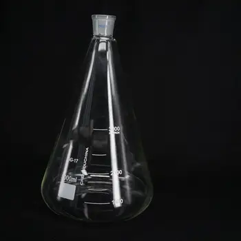 3000 мл Quickfit 24/29 Стеклянная Колба Эрленмейера Коническая бутылка Лабораторная Химия Принадлежности для стеклянной посуды 1