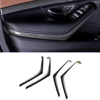 4шт Накладок из настоящего сухого углеродного волокна Для внутренней отделки передней и задней дверных панелей Mercedes S class W222 S65 2014-2020