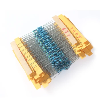500 штук 50 значений, набор резисторов 1/4 Вт, набор металлических пленочных резисторов 1 Ом ~ 10 М, высококачественный набор резисторов 39K 47K 56K 68K 1