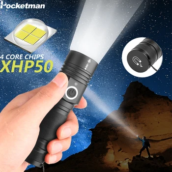 8000LM XHP50 светодиодный фонарик USB Перезаряжаемые фонарики Масштабируемый фонарик Водонепроницаемый фонарик Магнитный задний фонарь Рабочий свет 1