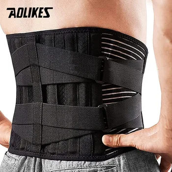 AOLIKES, дышащие подтяжки для талии, пояс для поддержки спины, противоскользящий поясничный поддерживающий пояс с сеткой на 16 отверстий для облегчения боли в пояснице 1