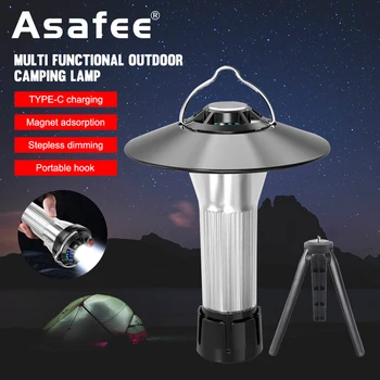 Asafee Strong Light XPE Camping Light Встроенная зарядка TYPE-C с кронштейном Портативный подвесной фонарь для кемпинга с плавным затемнением 1