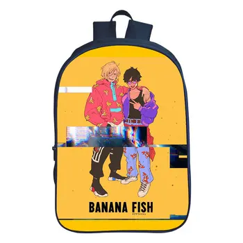 Banana fish Новый рюкзак, сумка для мальчиков и девочек, двухслойный рюкзак для подростков, школьная сумка унисекс, рюкзак mochila. Поддержка пользовательского логотипа