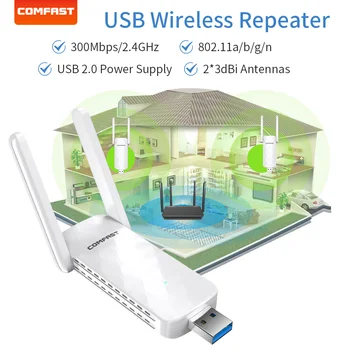 COMFAST USB Wifi Ретранслятор 300 М Усилитель сигнала Wi-Fi 2,4 Г Беспроводной Удлинитель 2 Антенны Дальнего Действия Wi Fi Ретранслятор Для Дрона Extend 1