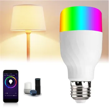 E27 Светодиодная Bluetooth Умная лампа Wi-Fi APP Control RGB AC85-265V С возможностью изменения цвета По времени Поддержка домашнего освещения