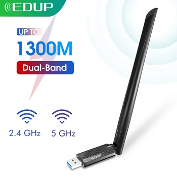 EDUP Wifi Адаптер USB 3,0 AC 1300 Мбит/с Двухдиапазонный 2,4 G/5,8 G Беспроводная Сетевая карта 802.11AC Wi-Fi Ключ для Ноутбука Настольный ПК Mac 1