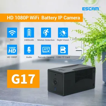 ESCAM G17 1080P Мини WiFi Камера Маленькая Перезаряжаемая Беспроводная камера видеонаблюдения с питанием от батареи Камера ночного видения 1