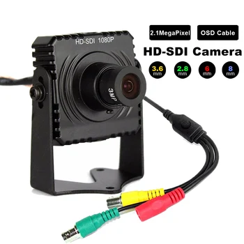 Full HD 1080P HD-SDI Камера 2,1 мегапикселя с экранным кабелем CCTV Security Sdi Мини-камера Широкоугольная 2,8 мм 3.6/6/8/ объектив 16 мм На выбор