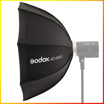 Godox AD-S60S Зонтичный стиль ADS60S 60 см, Серебристый софтбокс Быстрого складывания с сетчатым креплением Godox для AD400Pro, AD300Pro, LED ML60