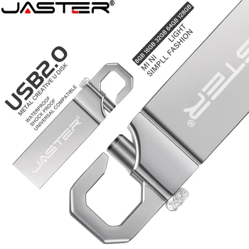 JASTER USB флэш-накопители 64 ГБ Металлический Карабин Memory Stick 32 ГБ Флеш-накопитель с пользовательским логотипом Бесплатные микроадаптеры TYPE-C Бизнес-подарки