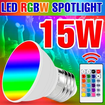 LED RGB Bombilla 15W Light E27 Светодиодный Точечный Светильник E14 Smart Lamp GU10 Лампа 220V RGBW Волшебная Лампа MR16 Led Lampara Для Домашнего Освещения