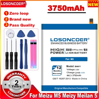 LOSONCOER 100% Новый аккумулятор BA611 емкостью 3750 мАч для Meizu M5 Meizy Meilan 5 сменных батарей Быстрая доставка + подарочный набор инструментов