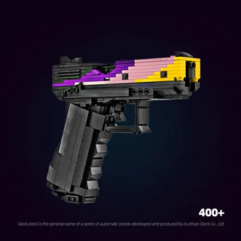 MOC CSGO Glock Градиентного цвета, абсолютно новый заводской строительный блок, пистолет, собранное оружие, стреляющий мальчик и детский подарок на день рождения