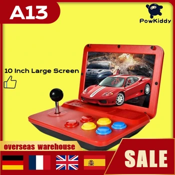 Powkiddy A13 10-Дюймовая Игровая консоль с большим экраном, Съемный Джойстик, HD-выход, Мини-Аркадные ретро-игры, Симулятор процессора для игроков 1
