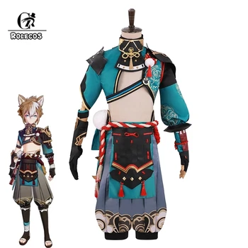 ROLECOS Game Genshin Impact Gorou, Косплей-костюм, мужская боевая форма, костюм мальчика-лисы, Хэллоуин, Женский Косплей-костюм, полный комплект
