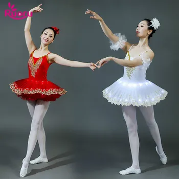 Ruoru Белая светодиодная балетная пачка для взрослых, детей, женщин, профессиональная балетная пачка 