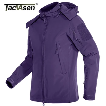 TACVASEN/ водонепроницаемая куртка с флисовой подкладкой, Женская тренировочная тактическая теплая куртка, Ветровка, одежда для пеших прогулок, женские пальто