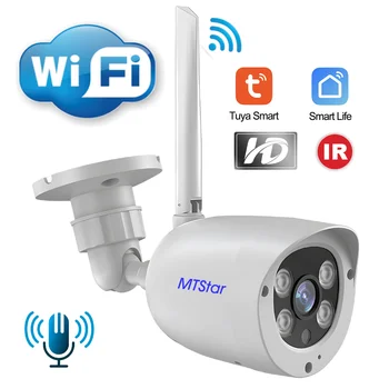 Tuya Smart Mini Wifi Камера IP66, Водонепроницаемая Беспроводная Камера видеонаблюдения, Полноцветная Камера ночного видения, аудио слот для SD-карты 1