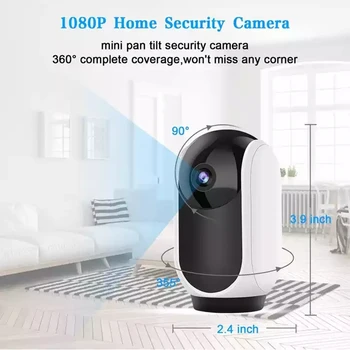 WiFi 1080P Камера для помещений Беспроводное ночное видение Монитор Движения Видеокамера наблюдения AI Слежение Аудио Видео Камера Безопасности
