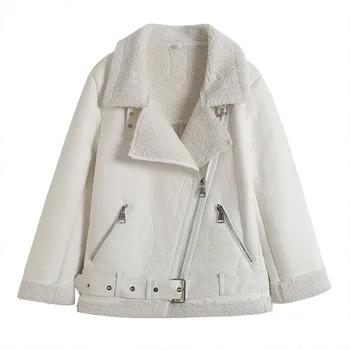 ZATRHMBM/ Осенне-зимнее Модное флисовое пальто из искусственного меха, Винтажная плотная Женская верхняя одежда с длинными рукавами, сохраняющая тепло, шикарные топы