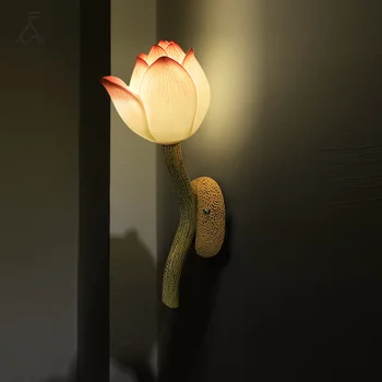 ZK20 Креативный Китайский Настенный Светильник Прикроватная Тумбочка для Спальни, Украшение для Гостиной, Лестницы, Балкона, Коридора, Настенный светильник Zen Lotus