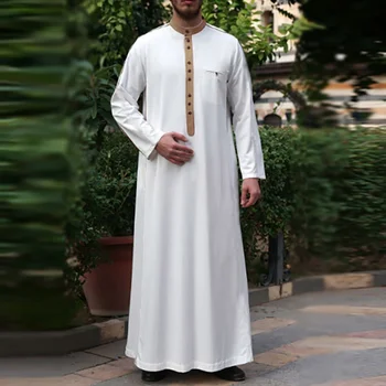 Абайя Для мужчин, Белый Свободный Исламский арабский Халат Саудовской Аравии, Всесезонный Мусульманский халат среднего возраста, Одежда для мужчин, Пакистан