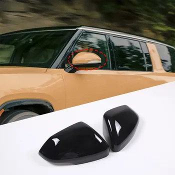 АБС-карбоновое волокно/Черный Для Rivian R1T/R1S 2022 2023, покрытие наружного зеркала автомобиля, декоративные наклейки, автомобильные аксессуары