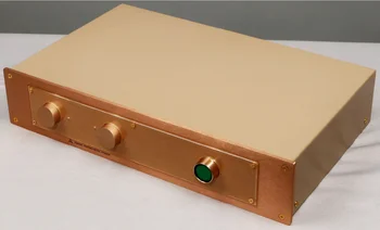 Алюминиевый комбинированный железный корпус усилителя мощности FM300A Корпус усилителя Hi-FI Корпус DIY box золотистого цвета (корпус заднего усилителя) 1