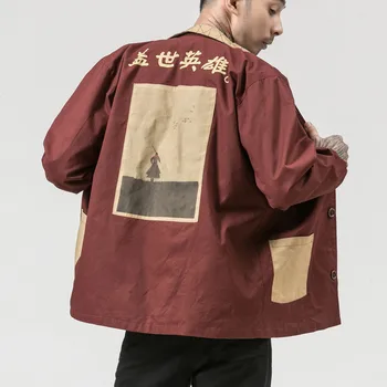 Ветровка 2022, мужская секция, рубашка с принтом, осенняя куртка в японском китайском стиле в стиле Ретро, мужская одежда