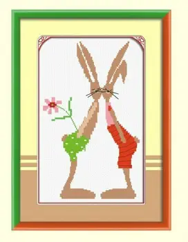 Вышивка Пакет Высококачественные Наборы для вышивания крестиком Кролик Любит друг друга Прямая продажа с фабрики
