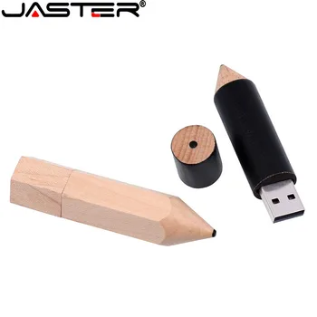 Деревянные флэш-накопители JASTER USB 2.0 64 ГБ С Бесплатным Пользовательским Логотипом, Кленовый флеш-накопитель, Черная Круглая Карта памяти, Креативный бизнес-подарок, U-диск