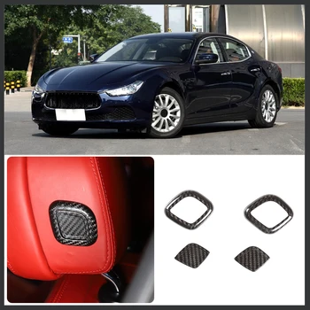 Для 2014-2021 Maserati Levante Ghibli Quattroporte из настоящего углеродного волокна украшение подголовника автомобиля наклейка аксессуары для интерьера