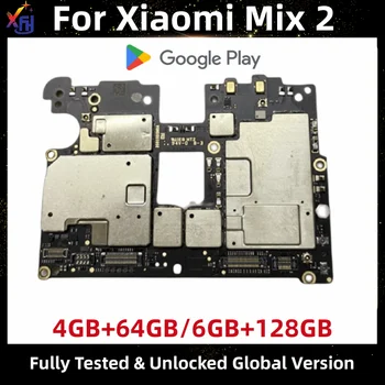 Для материнских плат Xiaomi MI MIX 2 Mix2 MB, Оригинальная материнская плата с полным набором микросхем, 64 ГБ, 128 ГБ, Глобальная версия