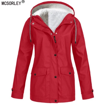 Женская Зимняя куртка, Дождевик, Непромокаемая Ветрозащитная Флисовая куртка, Тренч для Скалолазания на открытом воздухе, лыжный Тренч с капюшоном Для женщин 1