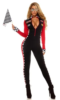 Женский сексуальный комбинезон для гоночных автомобилей, костюм пикантного гонщика, сексуальные костюмы на Хэллоуин 1