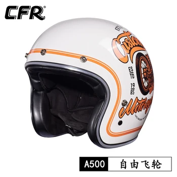 Защитный Мотоциклетный шлем Унисекс с открытым лицом, Чоппер в стиле Боббл, Вместительный Для мотокросса в горошек, Одобренный ЕЭК, Cascos из стекловолокна, легкий