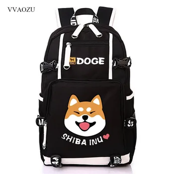 Милый рюкзак Doge большой емкости с принтом Шиба-Ину, школьные сумки для подростков, мужские женские дорожные сумки, рюкзак для ноутбука Mochila