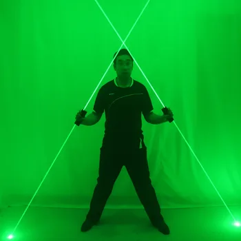 Мини-Двухнаправленный Зеленый, Красный, Синий Лазерный Меч Для Лазерного Шоу С Человеком, Двуглавый Лазерный сценический костюм с Широким Лучом 1