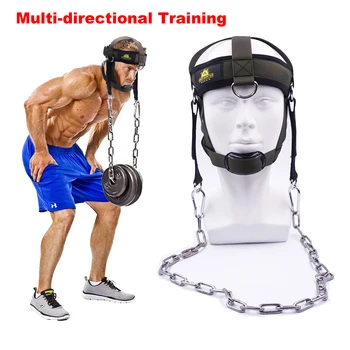Многофункциональный тренировочный головной ремень для поднятия тяжестей, силовой пауэрлифтинг с регулируемым ремешком для подбородка, зеленый 1