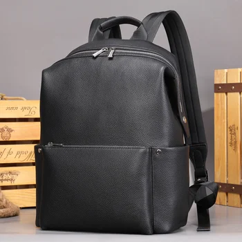 Модная Мужская сумка через плечо, рюкзак из натуральной кожи, Мужской рюкзак, головной убор, сумка для книг из воловьей кожи, Рюкзак для путешествий, Рюкзак на открытом воздухе